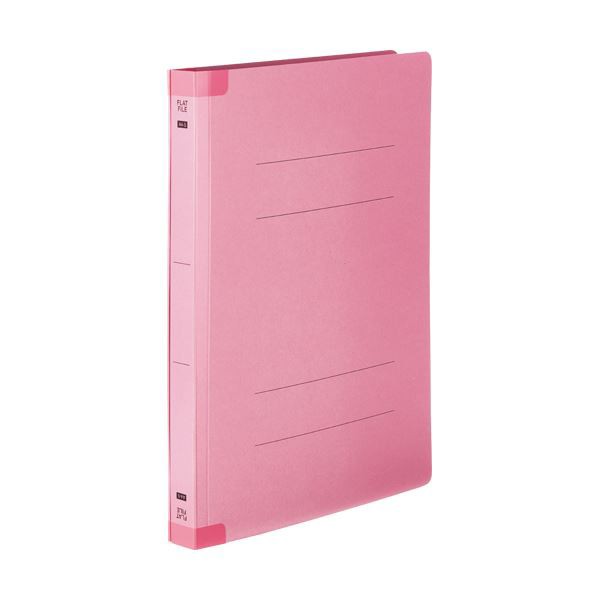 (まとめ)TANOSEEフラットファイル(背補強タイプ) 厚とじ A4タテ 250枚収容 背幅28mm ピンク1セット(30冊:10冊×3パック) 〔×10セット〕のサムネイル