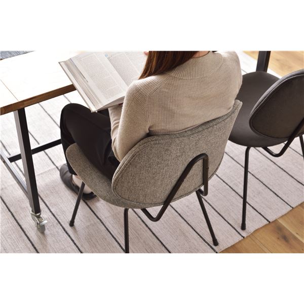 ダイニングチェア 食卓椅子 約幅50cm グレー スチール 完成品 リビング ダイニング 在宅ワーク テレワーク 【北海道・沖縄・離島配送不可】_2