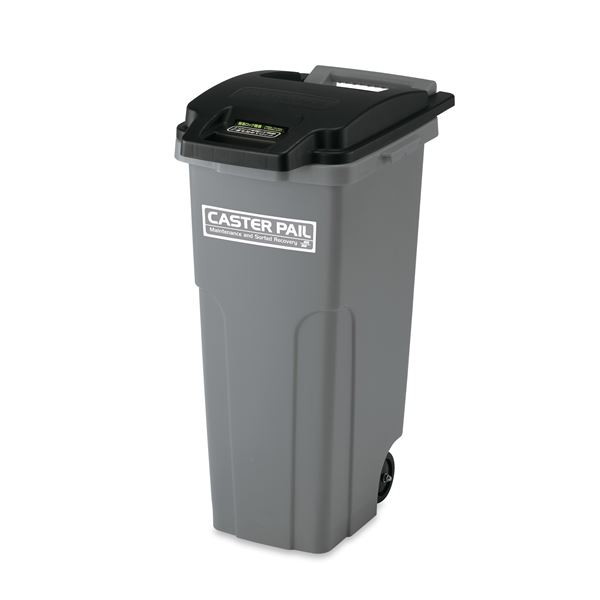 キャスターペール/蓋付きゴミ箱 〔70L〕 パッキン付き 耐候剤配合 ブラック×グレー 屋外使用可 〔業務用 施設 店舗〕の通販は