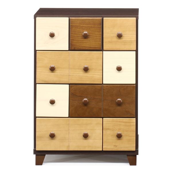 日本製 天然木 チェスト 4段 〔57.5cm幅 ブラウン本体〕 完成品 タンス 衣類収納 引出し収納 【北海道・沖縄・離島配送不可】