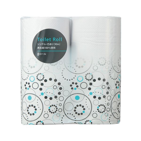 （まとめ）TANOSEE リサイクルトイレットペーパー シングル 芯あり 90m 1パック（8ロール）〔×20セット〕の通販は 15,019円