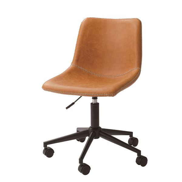 デスクチェア ワークチェア 約幅56cm キャメル 昇降式 回転式 スチール キャスター付き 組立品 リビング 在宅ワーク テレワーク 【北海道・沖縄・離島配送不可】