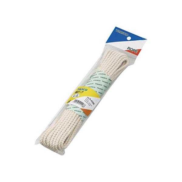 (まとめ) TRUSCO 綿ロープ みつうち φ4mm×10m R-410M 1巻 〔×5セット〕 【北海道・沖縄・離島配送不可】