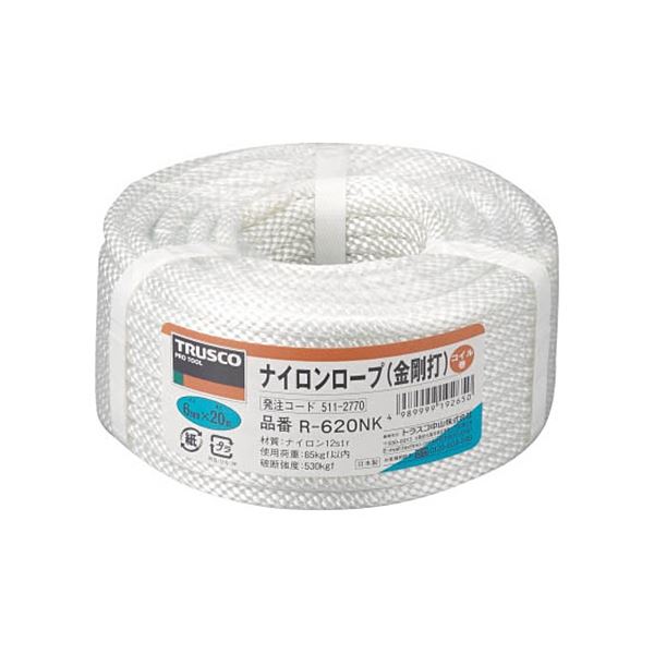 (まとめ) TRUSCO ナイロン金剛打ロープ 6mm×20m コイル巻 R-620NK 1巻 〔×3セット〕 【北海道・沖縄・離島配送不可】
