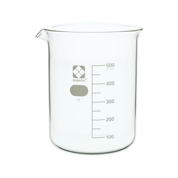 ビーカー 目安目盛付 500mL 10入 〔010020-500A〕の通販は