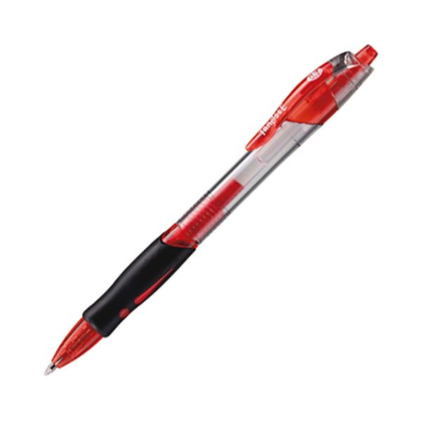 （まとめ）TANOSEE ノック式ゲルインクボールペン スリム 0.7mm 赤 1本 〔×100セット〕 【北海道・沖縄・離島配送不可】