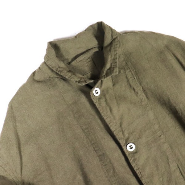 フランス軍タイプ麻綿混ワークコート ブラウン 1（レディース