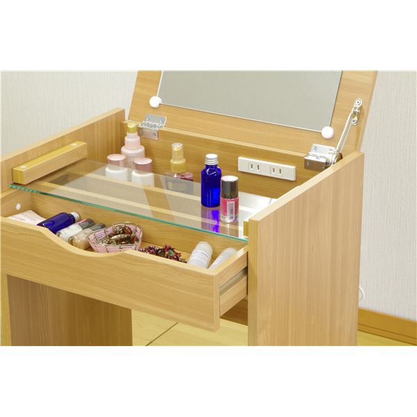 シンプル ドレッサーセット/化粧台・スツールセット 【ナチュラル】 幅50cm