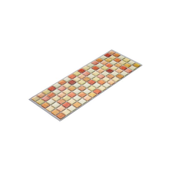 (まとめ) モザイクタイルシール/リメイクシート 〔クリアオレンジ〕 シールタイプ 水に強い DIY 模様替え 〔×160個セット〕 【北海道・沖縄・離島配送不可】