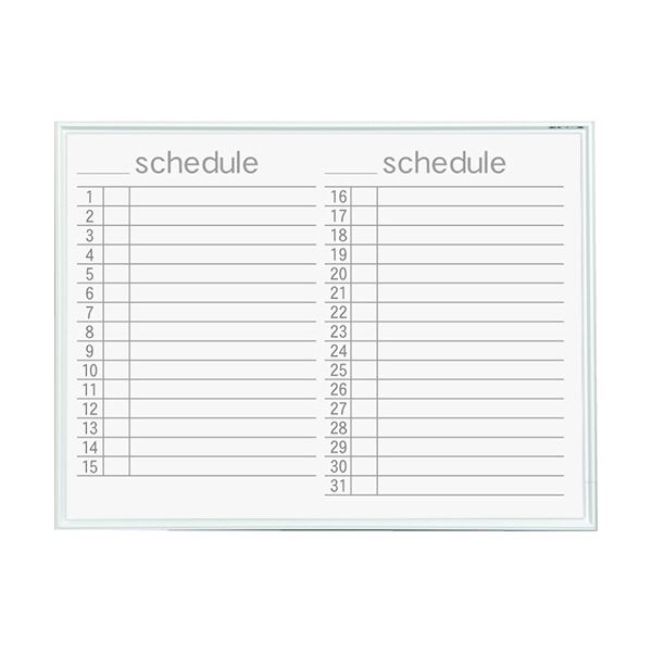 (まとめ）馬印 MRシリーズ壁掛ホーローホワイトボード スケジュール ヨコ型 W610×H460mm MR2Y 1枚〔×3セット〕 【北海道・沖縄・離島配送不可】