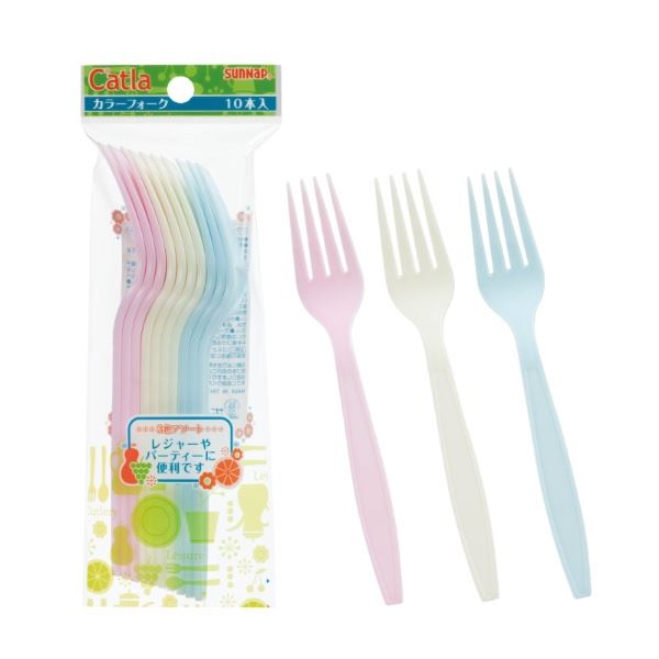 (まとめ) カラーフォーク/使い捨て食器 〔17cm 10本入〕 3色アソート プラスチック アウトドア パーティー 〔×100個セット〕 【北海道・沖縄・離島配送不可】