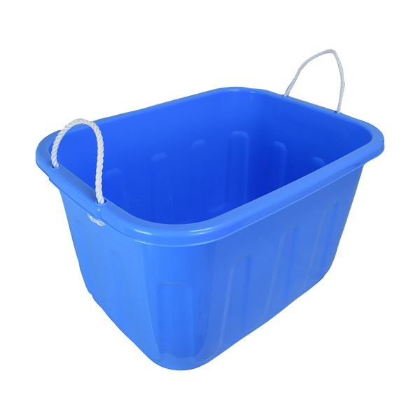 （まとめ）サンコープラスチック キングタブ 角型 60L ブルー 1個 〔×5セット〕 【北海道・沖縄・離島配送不可】