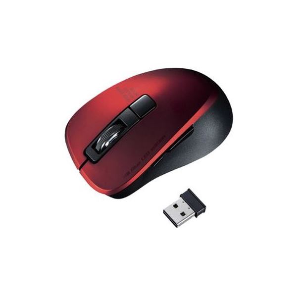 （まとめ）サンワサプライ 静音ワイヤレスマウス レッドMA-WBL153R〔×3セット〕の通販は