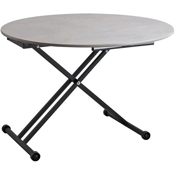 折りたたみ式天板付き リフトテーブル/ローテーブル 〔グレイ〕 幅120cm スチール製脚付き 『アイルス』 〔組立品〕の通販は 46,439円