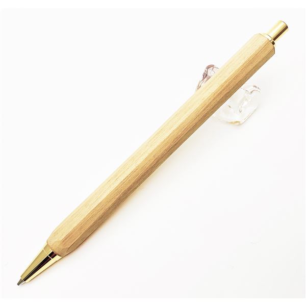 八角シャープペンシル/文房具 〔シルバーハート ベージュ〕 木製 日本製 文具 オフィス用品 ステーショナリー 【北海道・沖縄・離島配送不可】