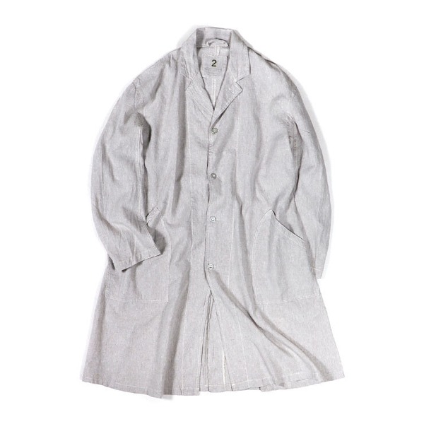 フランス軍タイプ麻綿混ワークコート グレー 2（メンズM） 【北海道・沖縄・離島配送不可】