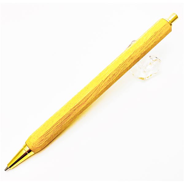 八角シャープペンシル/文房具 〔イエローハート イエロー〕 木製 日本