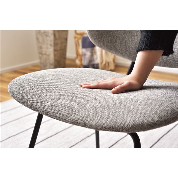 ダイニングチェア 食卓椅子 約幅50cm 2脚セット グレー スチール 完成品 リビング ダイニング 在宅ワーク テレワーク 【北海道・沖縄・離島配送不可】_3