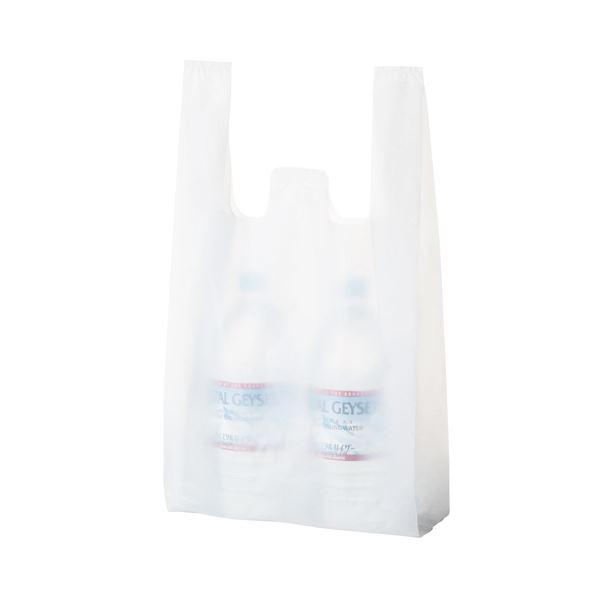 (まとめ) TANOSEE 乳白レジ袋 30号ヨコ260×タテ480×マチ幅130mm 1パック（100枚） 〔×50セット〕 【北海道・沖縄・離島配送不可】