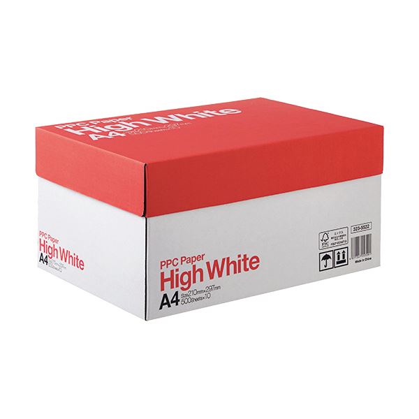 (まとめ) PPC PAPER High WhiteA4 1箱(5000枚:500枚×10冊) 〔×5セット〕 【北海道・沖縄・離島配送不可】