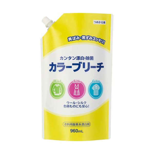 （まとめ）ミツエイ 衣料用カラーブリーチ つめかえ用 960ml 1セット（10個） 〔×5セット〕 【北海道・沖縄・離島配送不可】