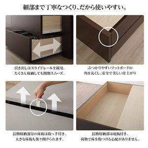 組立設置サービス フラットヘッドボード 頑丈ボックス収納 ベッド ショート丈 シングル (フレームのみ) ダークブラウン 日本製 【北海道・沖縄・離島配送不可】_3