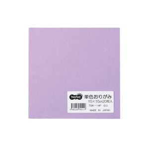 (まとめ) TANOSEE 単色おりがみ ふじ 1パック（20枚）  〔×100セット〕 【北海道・沖縄・離島配送不可】
