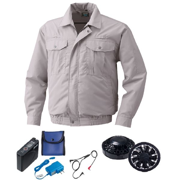 KU9054F 空調服 R ポリエステル製 フルハーネス対応 FAN2200B・RD9261・LISUPER1セット シルバー 5L 【北海道・沖縄・離島配送不可】