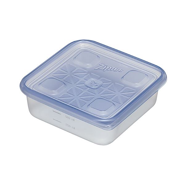 （まとめ）旭化成ホームプロダクツ業務用ジップロック コンテナー 正方形 700ml 1パック（10個）〔×5セット〕 【北海道・沖縄・離島配送不可】