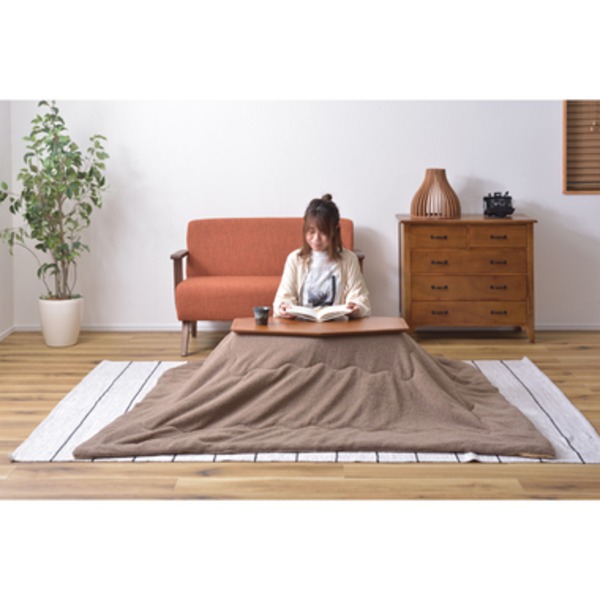 コタツ W80×D50×H36.5cm 六角形〔ライトブラウン〕 コタツ布団別売