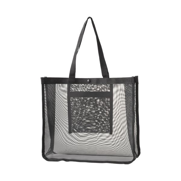 (まとめ）TANOSEE メッシュバッグB4ワイド 黒 1パック（10枚）〔×3セット〕の通販は