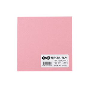 (まとめ) TANOSEE 単色おりがみ うすもも 1パック（20枚）  〔×100セット〕 【北海道・沖縄・離島配送不可】