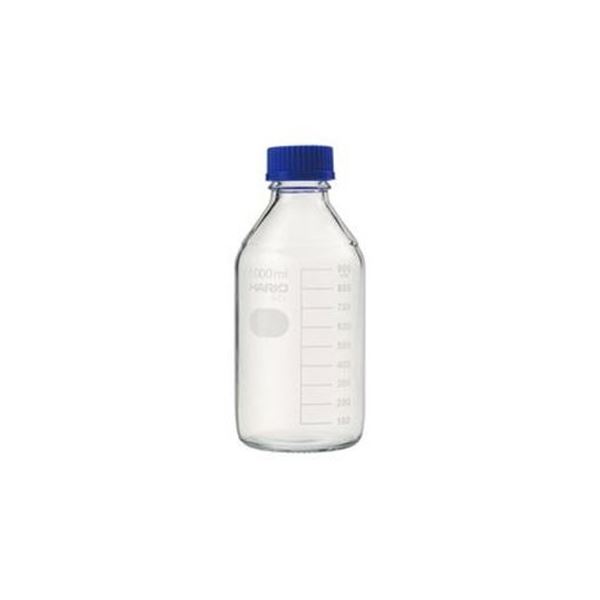 （まとめ）ねじ口瓶（青蓋付 HARIO） 1000mL 〔×5セット〕 【北海道・沖縄・離島配送不可】