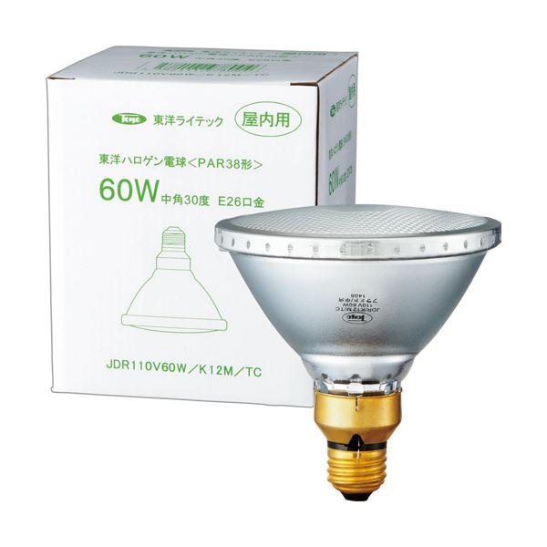 （まとめ）東洋ライテック PAR形ハロゲンランプ60W形 E26口金 中角 JDR110V60W/K12M/TC 1個〔×3セット〕 【北海道・沖縄・離島配送不可】