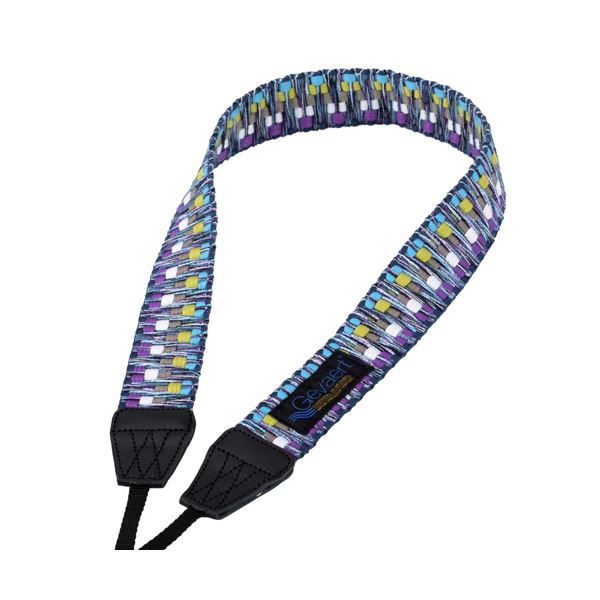 エツミ Gevaert カメラストラップ ビビッドシャギー ブルー／パープル VGV-004の通販は 5,009円