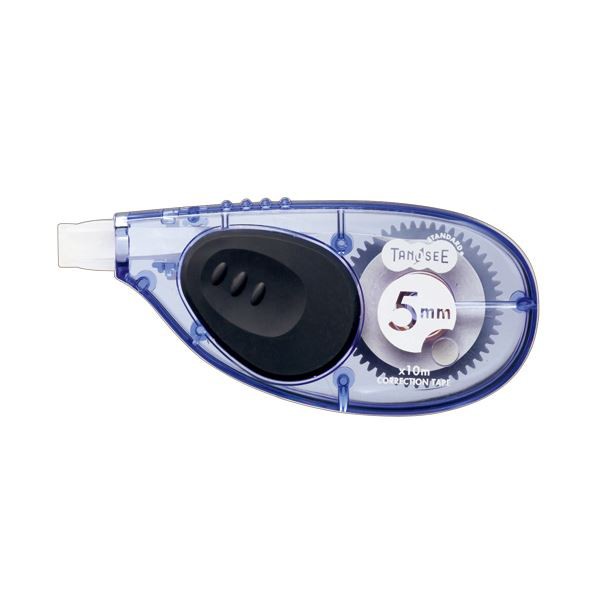 (まとめ) TANOSEE 修正テープ ヨコ引き 5mm幅×10m ブルー 1セット（10個）  〔×10セット〕の通販は 16,344円