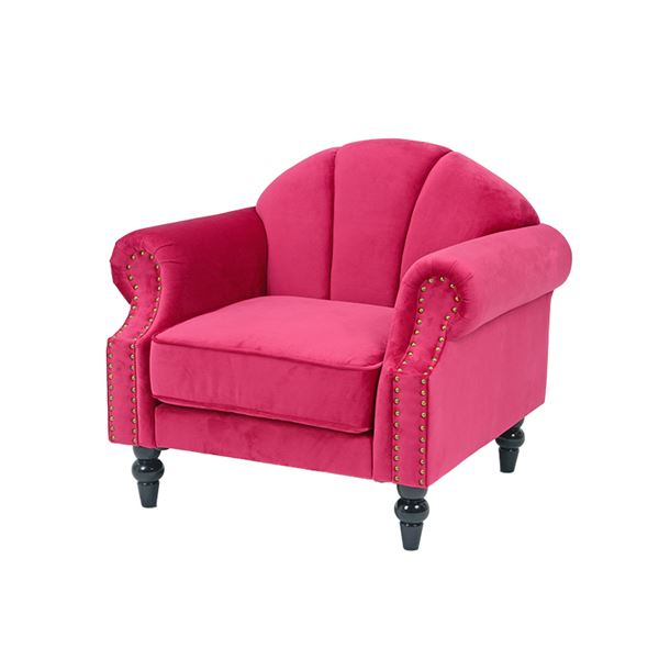 ソファー 1人掛け 幅83×奥行73×高さ73×座面高42cm ピンク 肘付き