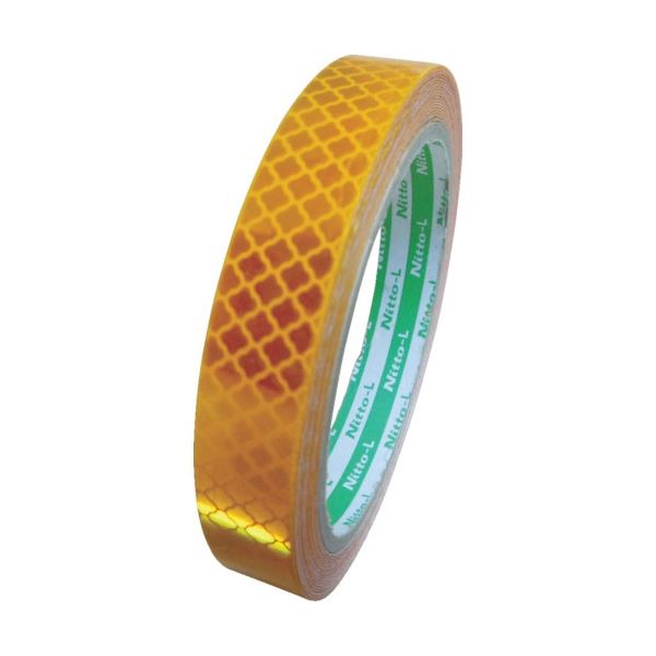 (まとめ) 日東エルマテリアル 高輝度プリズム反射テープ 15mm×5m イエロー HTP-15Y 1巻 〔×5セット〕 【北海道・沖縄・離島配送不可】