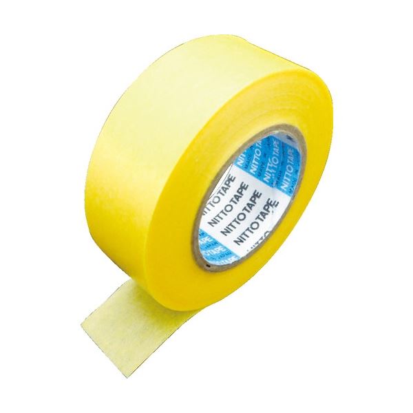 (まとめ) 日東電工 和紙マスキングテープ No.7239 30mm×18m 黄 7239-30 1パック(4巻) 〔×10セット〕 【北海道・沖縄・離島配送不可】