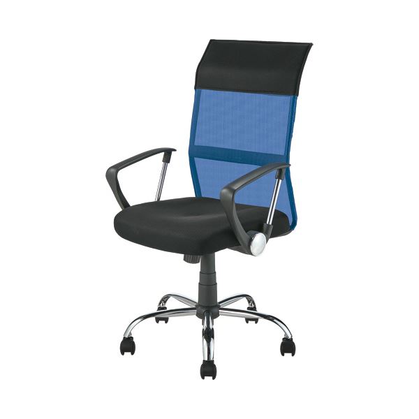 YAMAZEN ハイバック爽快メッシュチェア 肘付 ブルー EMG-778H（BL） 1脚 〔組立品〕の通販は 19,286円