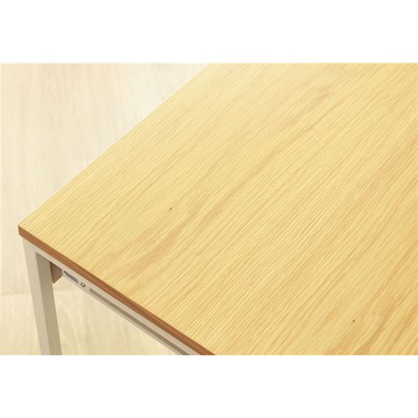 収納ラック付きパソコンデスク/ワークデスク 〔オークナチュラル〕 幅120.5cm 引出し付き 〔組立品〕 【北海道・沖縄・離島配送不可】_1