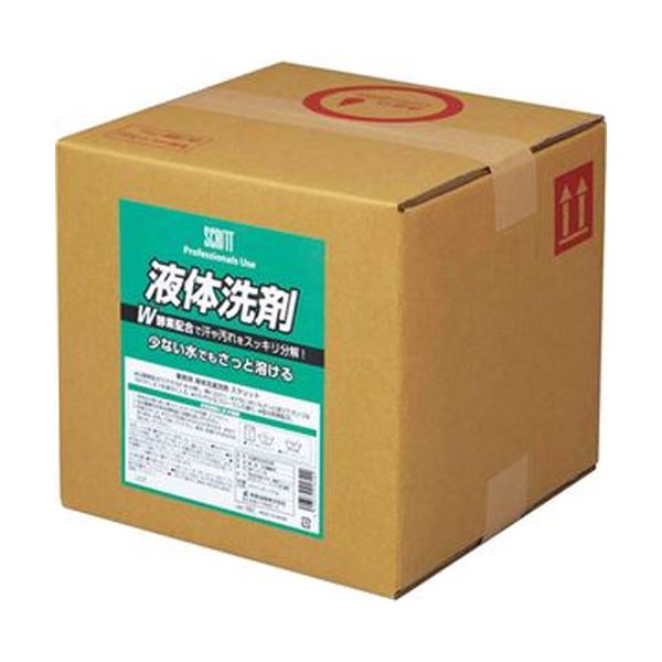 （まとめ）熊野油脂 スクリット 衣料用液体洗剤10L 1箱〔×3セット〕 【北海道・沖縄・離島配送不可】