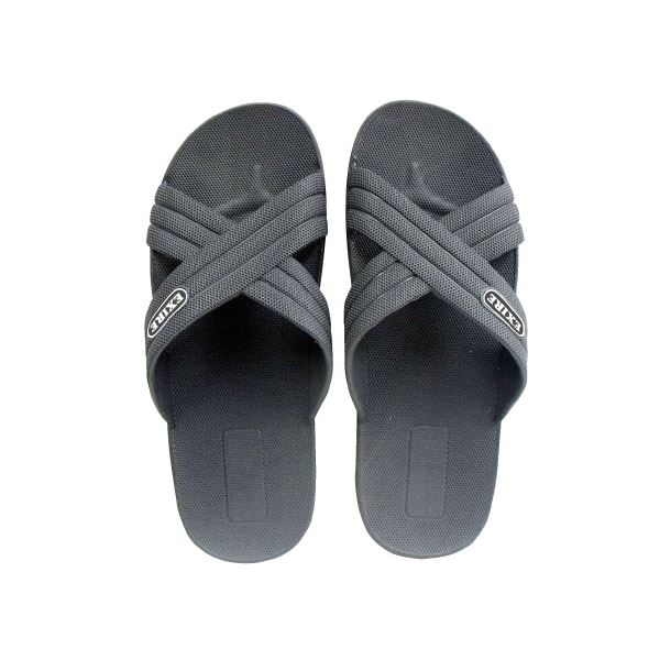 (まとめ）ニッポンスリッパ クロスサンダル ダークグレー M 26.0cm〔×10セット〕 【北海道・沖縄・離島配送不可】