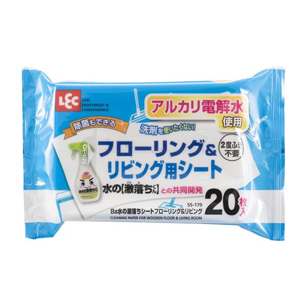（まとめ）Ba 水の激落ちシート フローリング＆リビング 20枚入 SS-170 〔60個セット〕 【北海道・沖縄・離島配送不可】