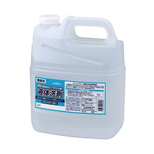 （まとめ）熊野油脂 ファーマアクト 液体洗濯洗剤業務用 4L 1セット（4本）〔×3セット〕 【北海道・沖縄・離島配送不可】