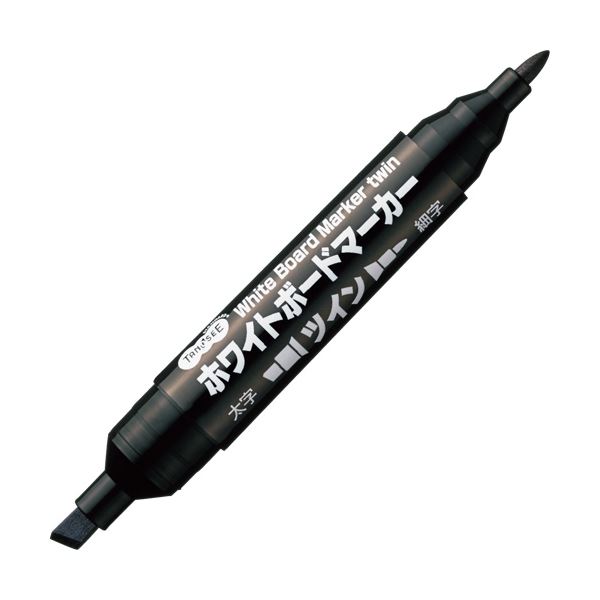 まとめ) TANOSEE ホワイトボードマーカーツイン 黒 1セット（10
