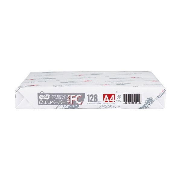 (まとめ) TANOSEE αエコペーパータイプFC A3 特厚口 128g 1冊(200枚) 〔×5セット〕 【北海道・沖縄・離島配送不可】