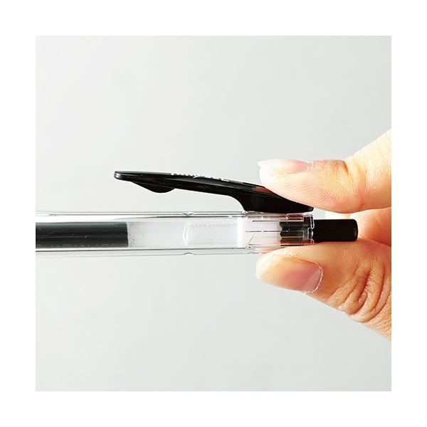 (まとめ) TANOSEE ノック式ゲルインクボールペン（バインダークリップ） 0.5mm 黒 1本  〔×300セット〕 【北海道・沖縄・離島配送不可】_1