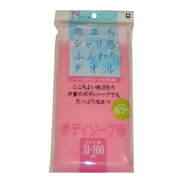 (まとめ) ボディタオル/バス用品 〔ピンク〕 ふつう 幅30×長さ100cm ノーヴァ ボディソープタオルN 〔×240個セット〕 【北海道・沖縄・離島配送不可】