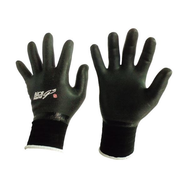 (まとめ) 富士手袋工業 エアリーハンド ジースリー S 黒 7466-S-BL 1双 〔×20セット〕の通販は
